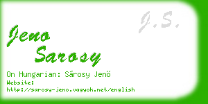 jeno sarosy business card