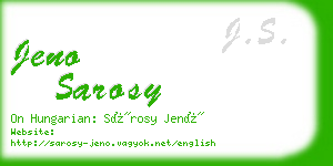 jeno sarosy business card